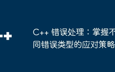 C++ 错误处理：掌握不同错误类型的应对策略