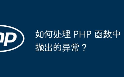 如何处理 PHP 函数中抛出的异常？