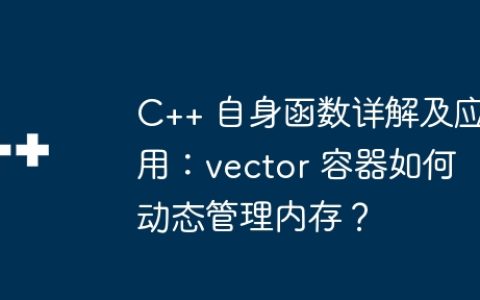 C++ 自身函数详解及应用：vector 容器如何动态管理内存？