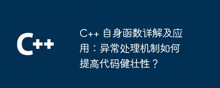 C++ 自身函数详解及应用:异常处理机制如何提高代码健壮性?