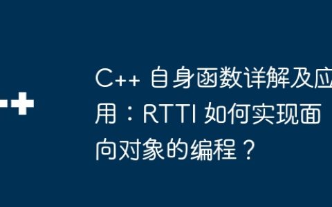 C++ 自身函数详解及应用：RTTI 如何实现面向对象的编程？