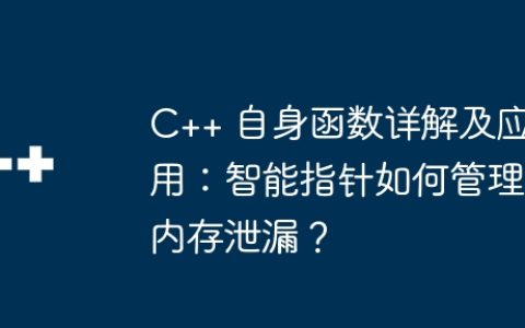 C++ 自身函数详解及应用：智能指针如何管理内存泄漏？
