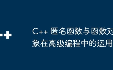 C++ 匿名函数与函数对象在高级编程中的运用