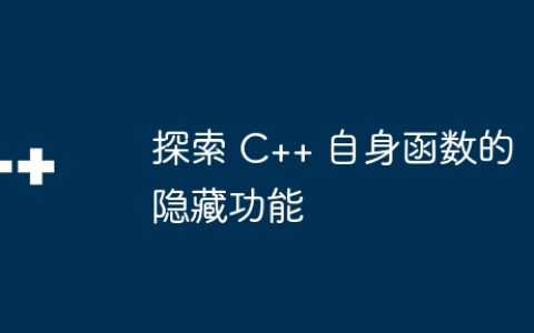 探索 C++ 自身函数的隐藏功能