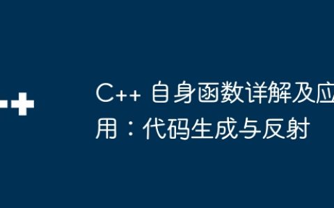 C++ 自身函数详解及应用：代码生成与反射