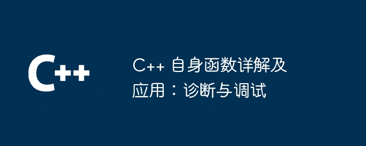 c++ 自身函数详解及应用:诊断与调试