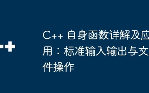 C++ 自身函数详解及应用：标准输入输出与文件操作