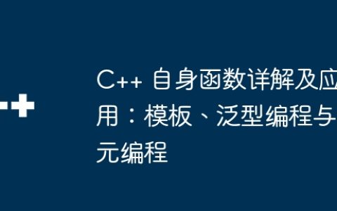 C++ 自身函数详解及应用：模板、泛型编程与元编程