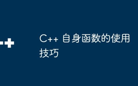 C++ 自身函数的使用技巧
