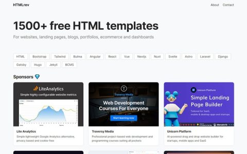免费 Vanilla CSS 模板的最佳网站
