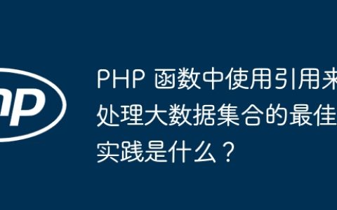 PHP 函数中使用引用来处理大数据集合的最佳实践是什么？