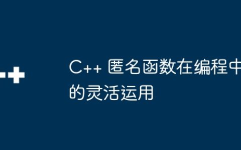 C++ 匿名函数在编程中的灵活运用