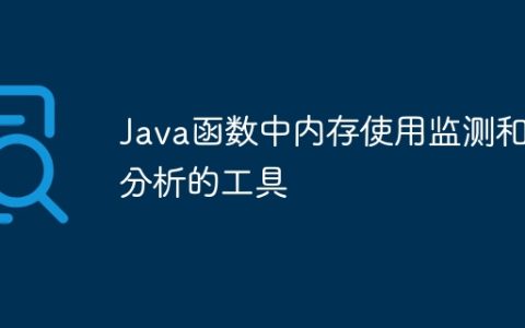 Java函数中内存使用监测和分析的工具