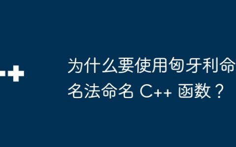 为什么要使用匈牙利命名法命名 C++ 函数？