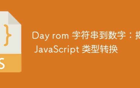 Day rom 字符串到数字：揭秘 JavaScript 类型转换
