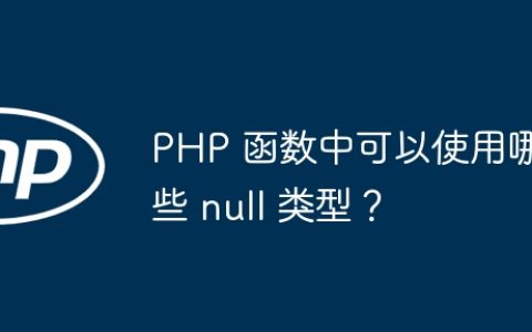 PHP 函数中可以使用哪些 null 类型？