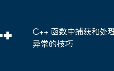 C++ 函数中捕获和处理异常的技巧