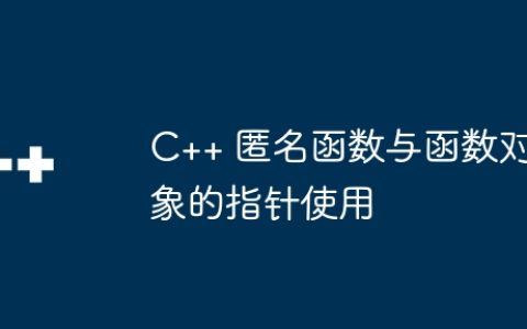 C++ 匿名函数与函数对象的指针使用
