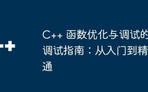 C++ 函数优化与调试的调试指南：从入门到精通