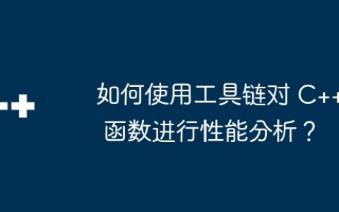 如何使用工具链对 C++ 函数进行性能分析？