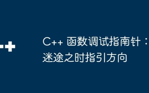 C++ 函数调试指南针：迷途之时指引方向