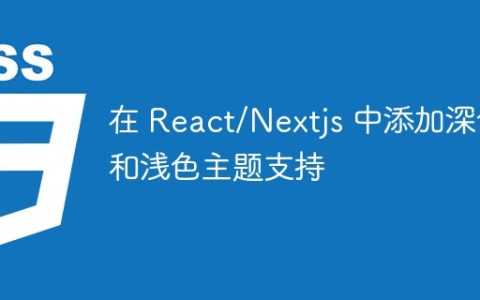 在 React/Nextjs 中添加深色和浅色主题支持