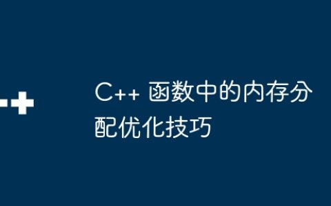C++ 函数中的内存分配优化技巧