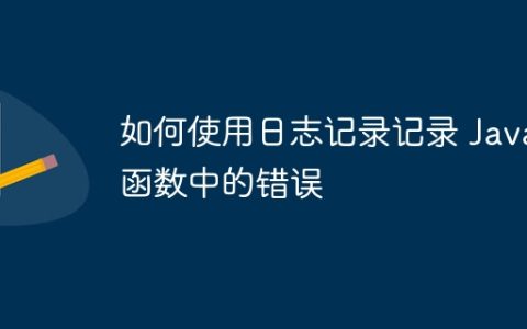 如何使用日志记录记录 Java 函数中的错误