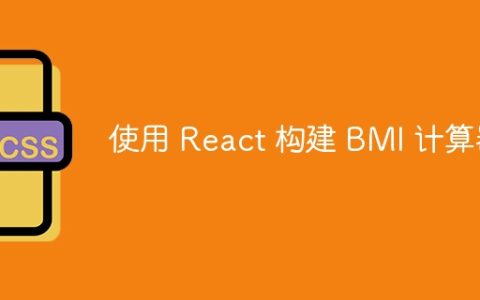 使用 React 构建 BMI 计算器
