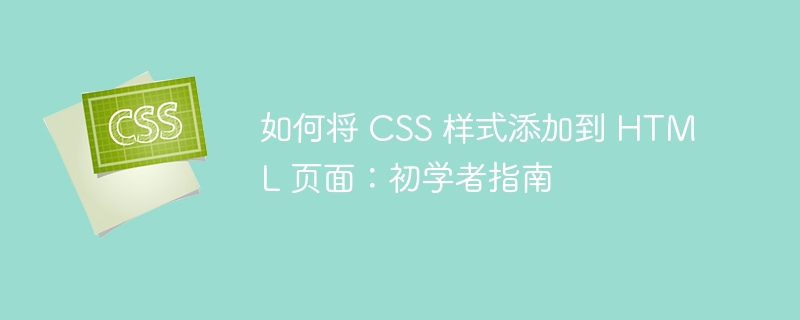 如何将 css 样式添加到 html 页面:初学者指南