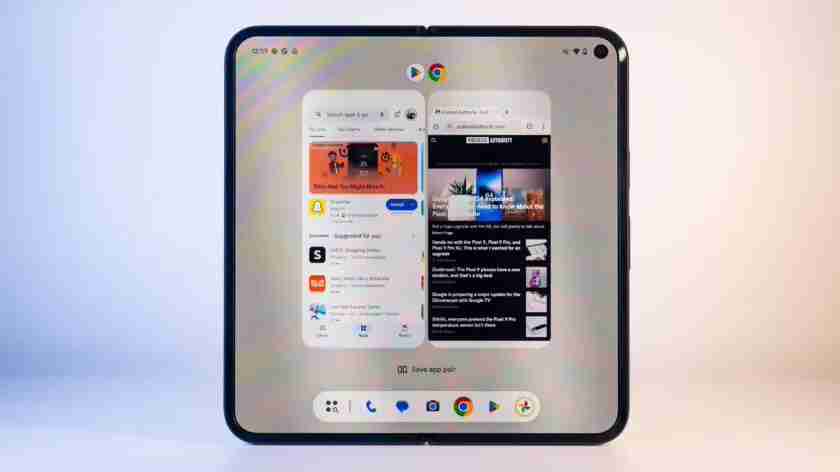 谷歌 pixel 9 pro fold 折叠屏手机支持应用配对功能,分屏操作更便捷