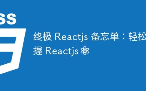 终极 Reactjs 备忘单：轻松掌握 Reactjs⚛️