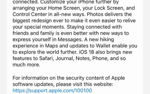 苹果 iOS / iPadOS 18 RC 版本更新推送