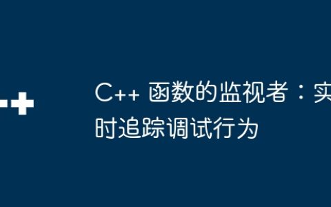 C++ 函数的监视者：实时追踪调试行为