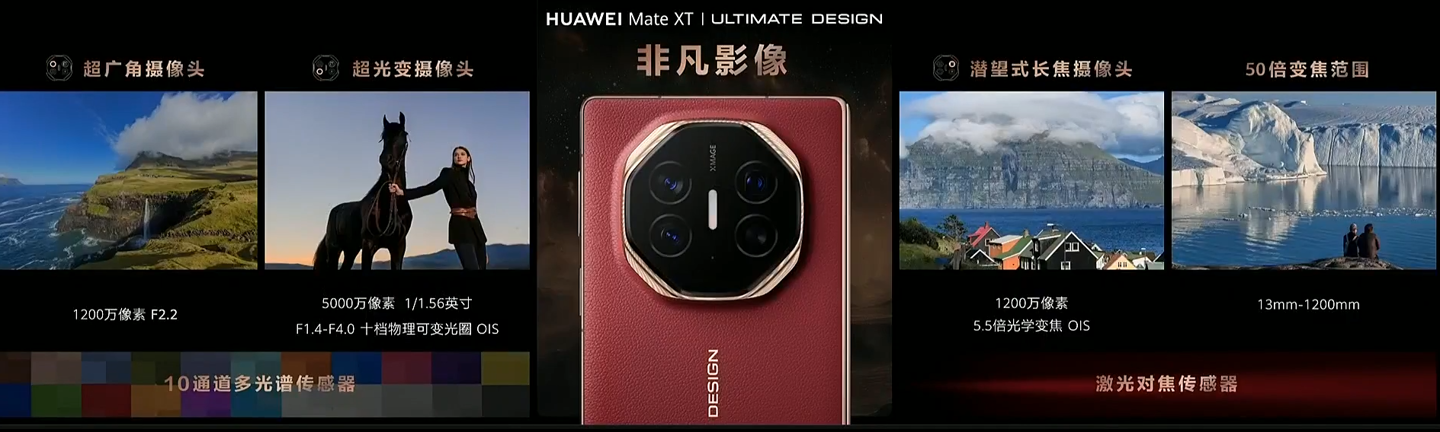 19999 元起全球首款量产三折叠手机：华为 Mate XT 非凡大师发布，10.2 英寸全球最大屏