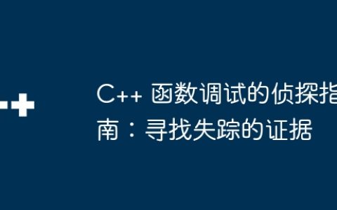 C++ 函数调试的侦探指南：寻找失踪的证据