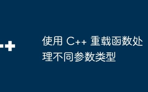 使用 C++ 重载函数处理不同参数类型