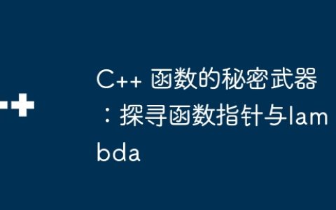 C++ 函数的秘密武器：探寻函数指针与lambda