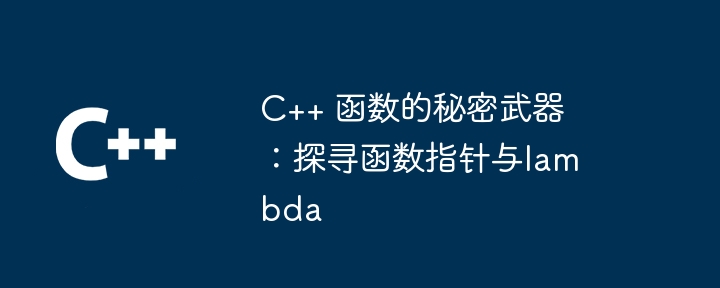 C++ 函数的秘密武器:探寻函数指针与lambda