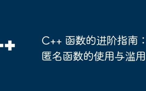 C++ 函数的进阶指南：匿名函数的使用与滥用