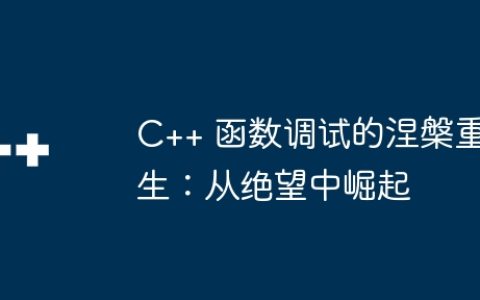 C++ 函数调试的涅槃重生：从绝望中崛起