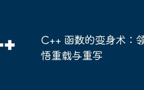 C++ 函数的变身术：领悟重载与重写