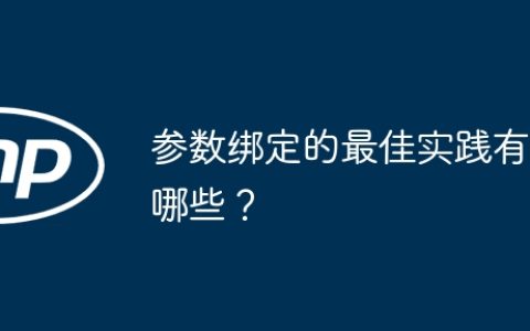 参数绑定的最佳实践有哪些？