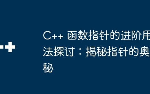 C++ 函数指针的进阶用法探讨：揭秘指针的奥秘