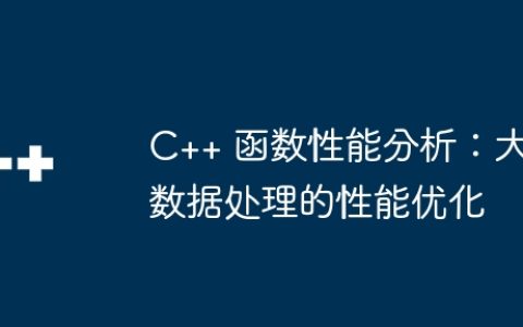 C++ 函数性能分析：大数据处理的性能优化