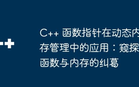 C++ 函数指针在动态内存管理中的应用：窥探函数与内存的纠葛