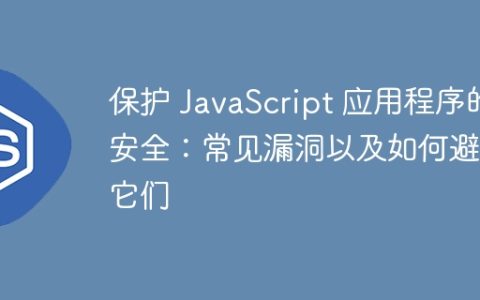 保护 JavaScript 应用程序的安全：常见漏洞以及如何避免它们