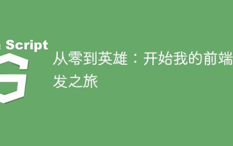 从零到英雄：开始我的前端开发之旅
