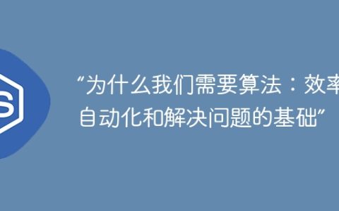 “为什么我们需要算法：效率、自动化和解决问题的基础”