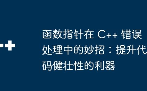 函数指针在 C++ 错误处理中的妙招：提升代码健壮性的利器